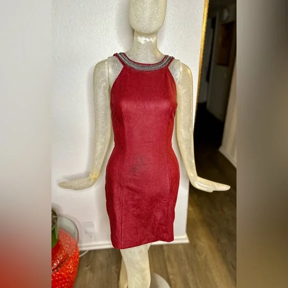Guess | Dresses | Guess Womens Red Leather Rhinestone Halter Mini Dress Size 2 | Poshmark Guess | Dresses | Guess Womens Red Leather Rhinestone Halter Mini Dress Size 2 | Poshmark